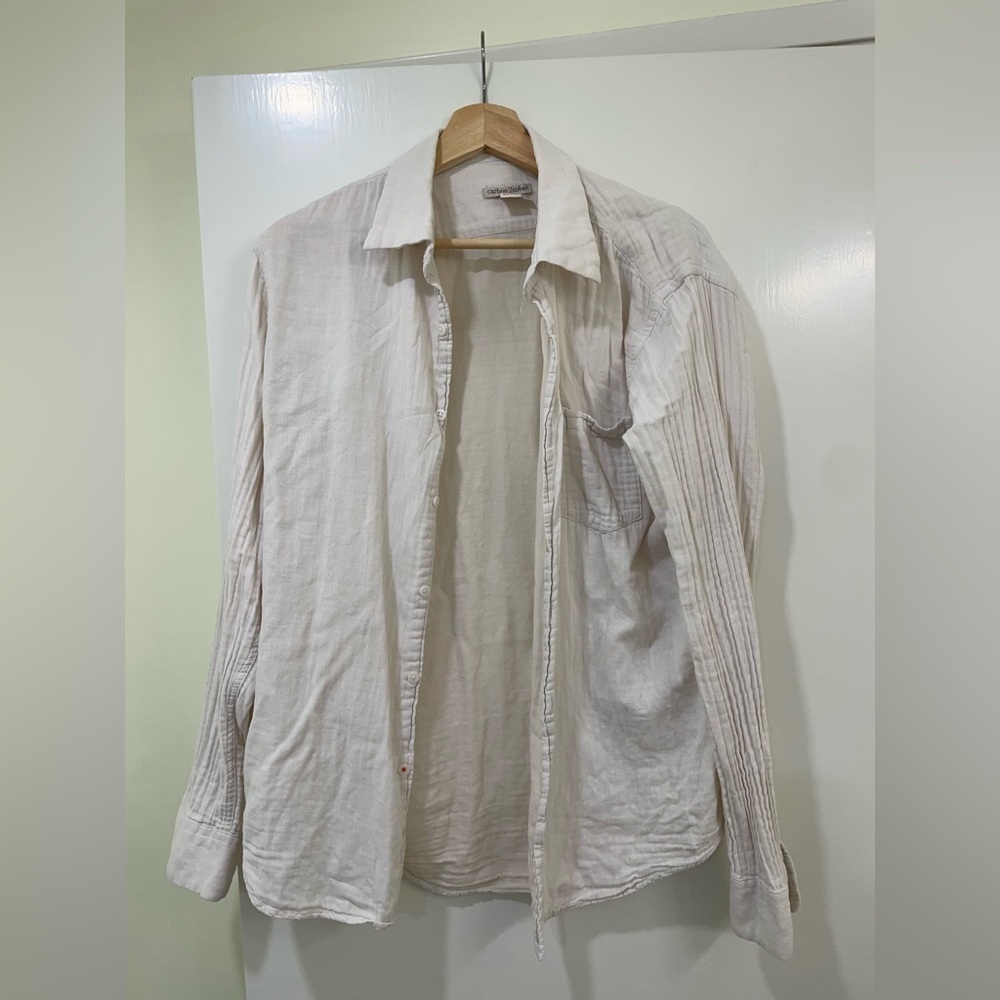 Carbon to Cobalt off white double cloth button down.